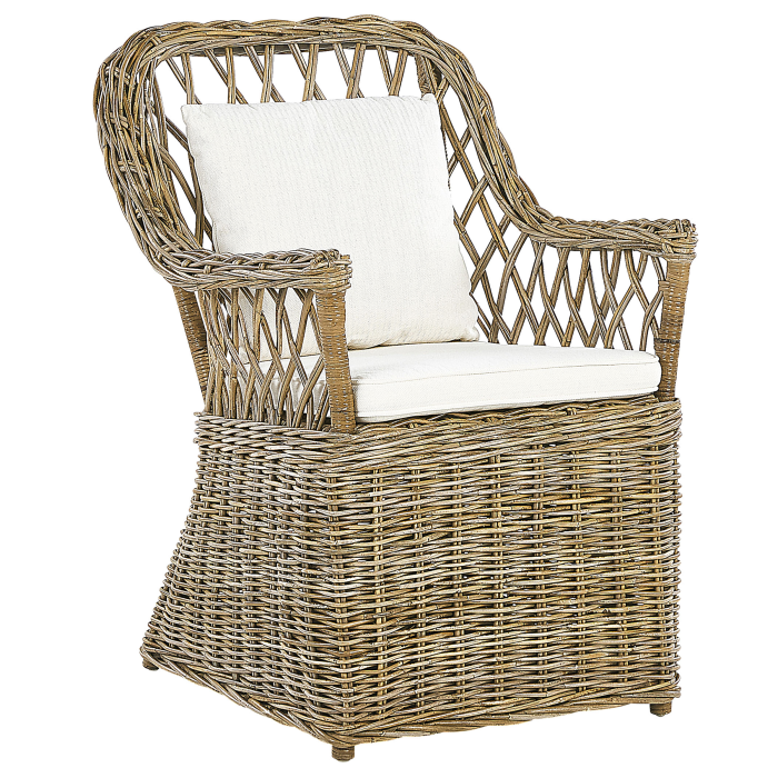 Set of 2 garden armchairs with cushions MAROS Natural Rattan [4]