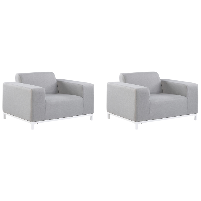 ROVIGO Garden Armchair Set of 2 Light Grey [2]