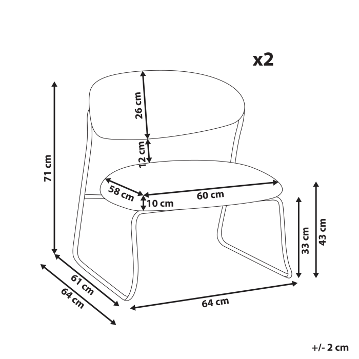 Set de 2 fotolii KOLSVA  Alb-murdar [3]