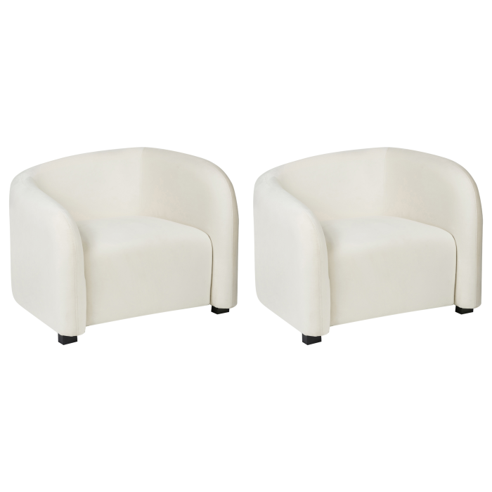Set of 2 armchairs VELTADA Velvet Off-white [2]
