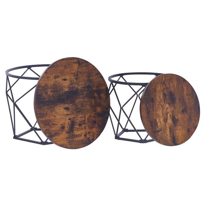 Set de 2 mese de cafea BRUNI Maro/Negru [4]