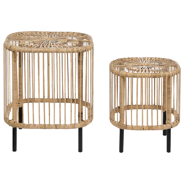 Set of 2 coffee tables CESENATICO Natural rattan [2]