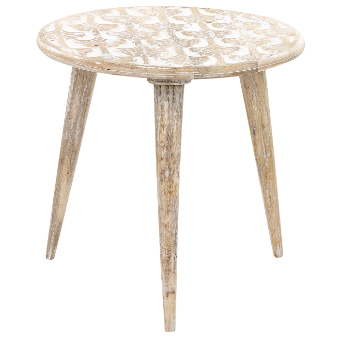 Set de 2 mese laterale HURSI Lemn de mango Maro/Alb [4]