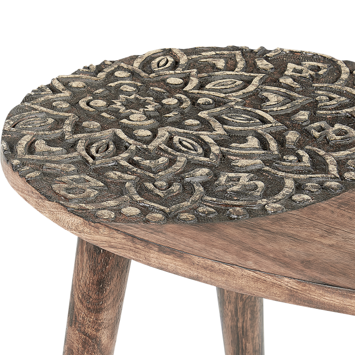 Set de 2 mese laterale KHETUA Lemn de mango Maro [6]