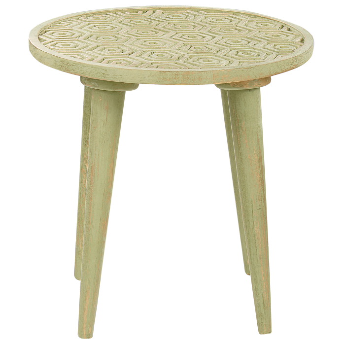 Set of 2 Side Tables MAHARO Mango Wood Light Green [4]