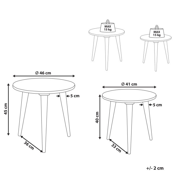 Set de 2 mese laterale NARRA Lemn de mango Auriu [3]