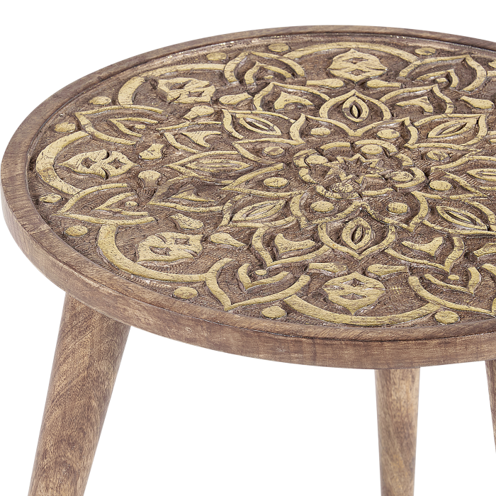 Set de 2 mese laterale RANJA Lemn de mango Maro închis [6]