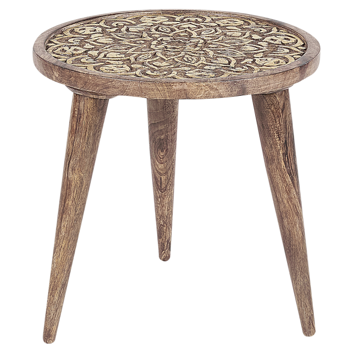 Set de 2 mese laterale RANJA Lemn de mango Maro închis [4]