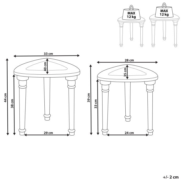 Set of 2 side tables SAORA Mango Wood Light Brown [3]