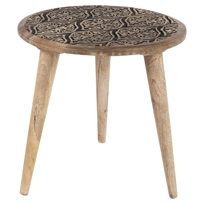 Set de 2 mese laterale SHARMA Lemn de mango Maro/Negru [4]