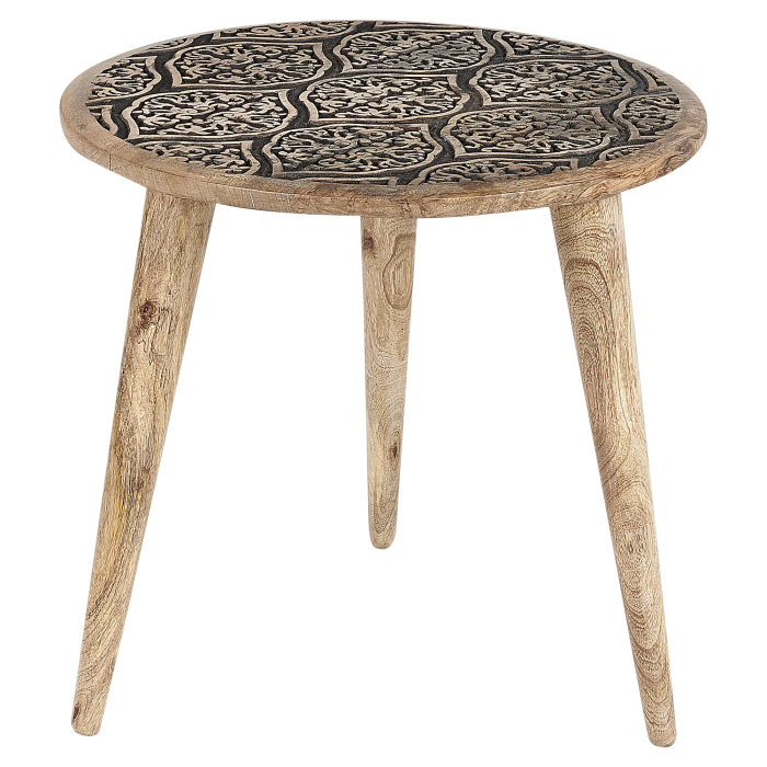 Set de 2 mese laterale SHARMA Lemn de mango Maro/Negru [5]