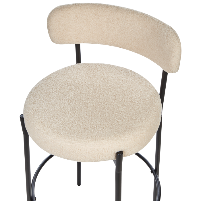 Set of 2 Bar Stools ALLISON Boucle Light Beige [8]