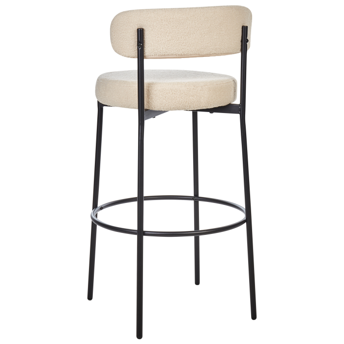 Set of 2 Bar Stools ALLISON Boucle Light Beige [7]