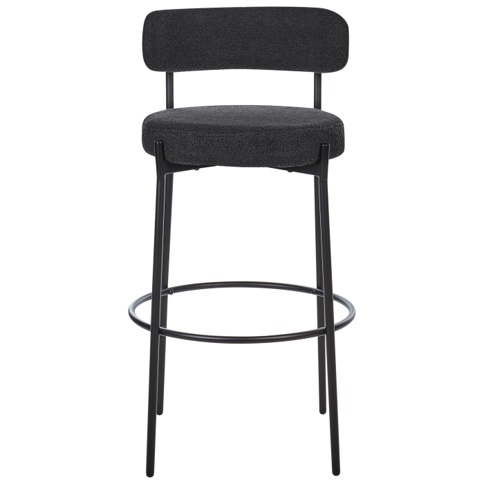 Set of 2 Bar Stools ALLISON Boucle Black [6]