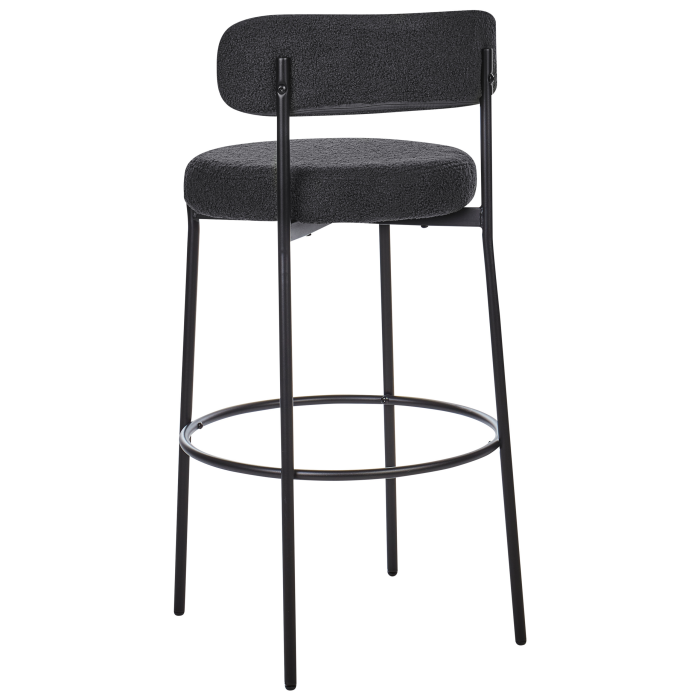 Set of 2 Bar Stools ALLISON Boucle Black [7]