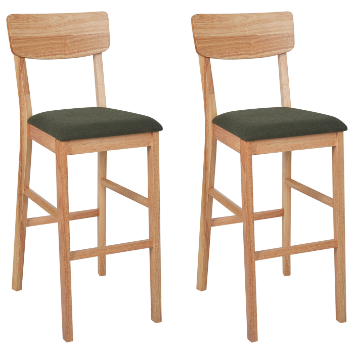 Set of 2 bar chairs AMBLER Light Brown/Green [2]