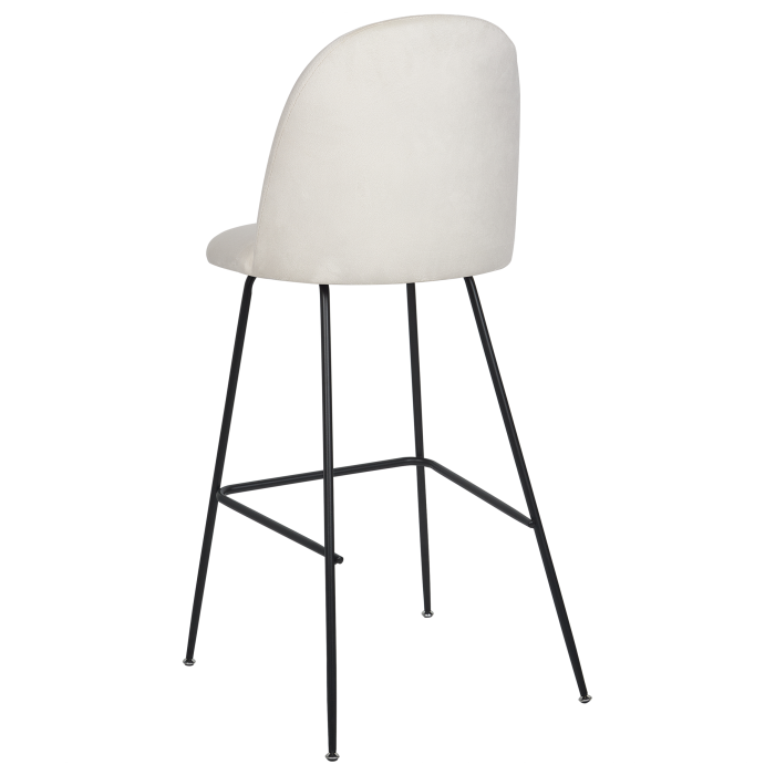 Set de 2 scaune de bar ARCOLA Catifea Alb-murdar [6]