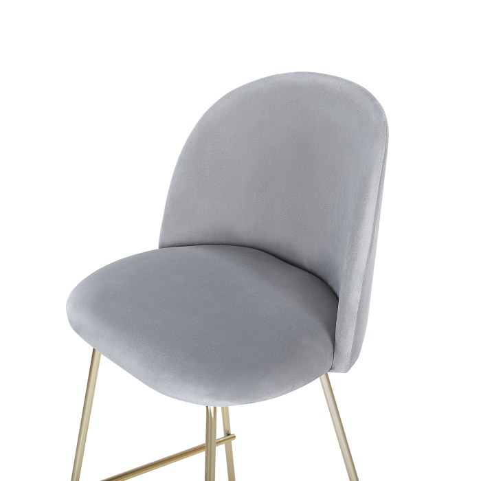 Set of 2 bar chairs ARCOLA Light Grey Velvet [7]