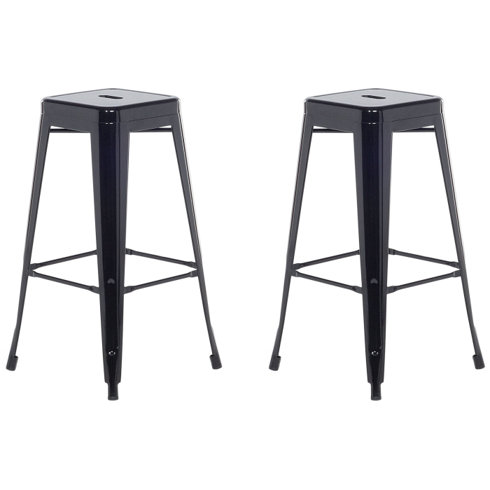 Set de 2 scaune de bar CABRILLO Metal Negru [2]