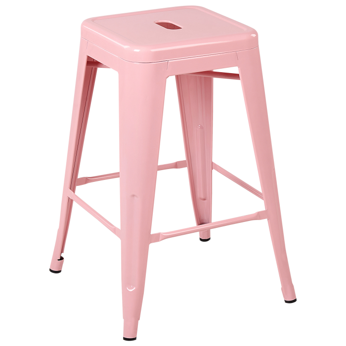 Set de 2 scaune de bar CABRILLO Metal Roz [4]
