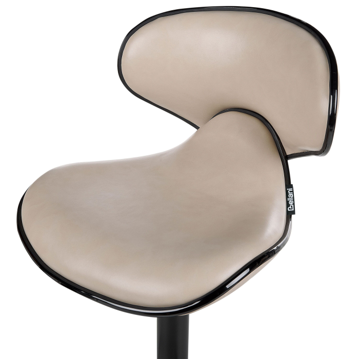 Set de 2 scaune de bar CONWAY Piele ecologică Pivotant Bej deschis [7]