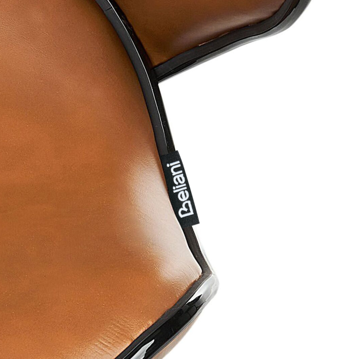 Set of 2 Bar Chairs CONWAY Eco-Leather Swivel Golden Brown [9]