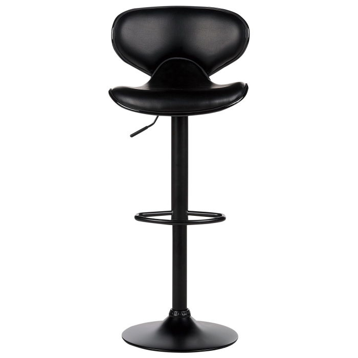 Set of 2 bar chairs CONWAY Eco-leather Swivel Black [5]