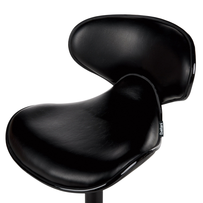 Set of 2 bar chairs CONWAY Eco-leather Swivel Black [7]