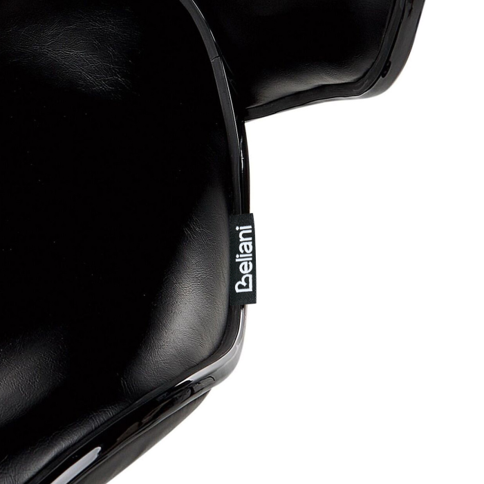 Set de 2 scaune de bar CONWAY Piele ecologică Pivotant Negru [9]