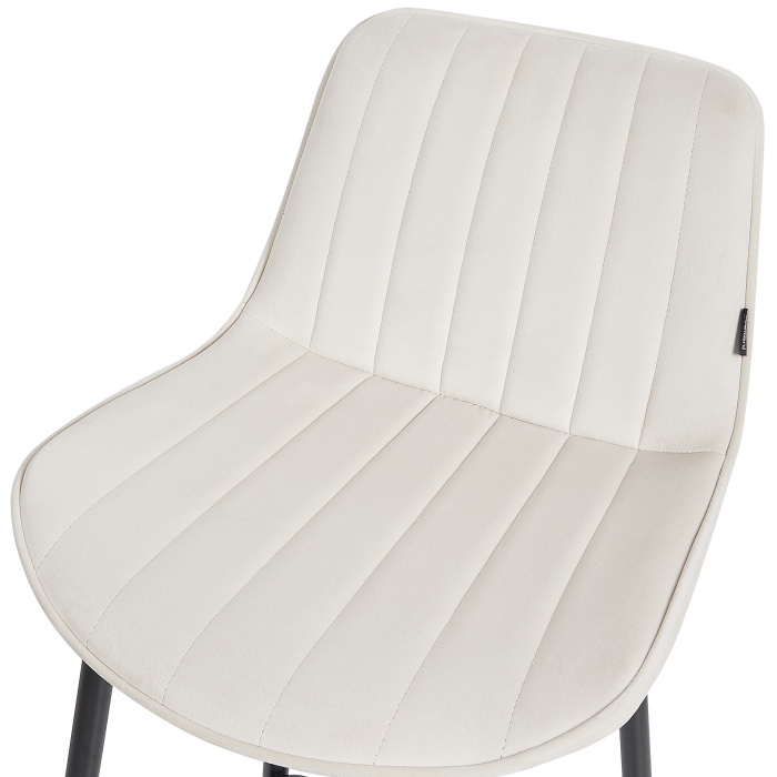 Set of 2 bar stools DUBROVNIK Velvet Light Beige [7]