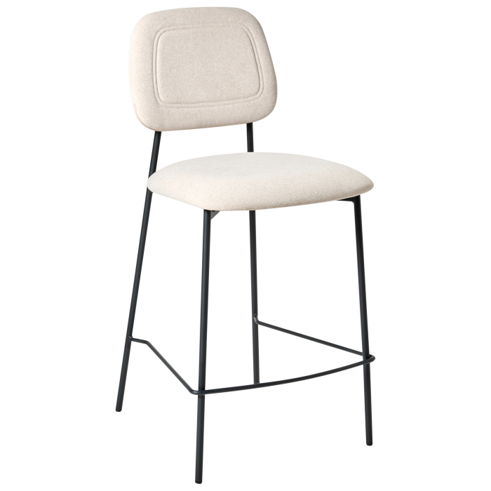 Set of 2 bar stools DUETTE Velvet Light Beige [4]