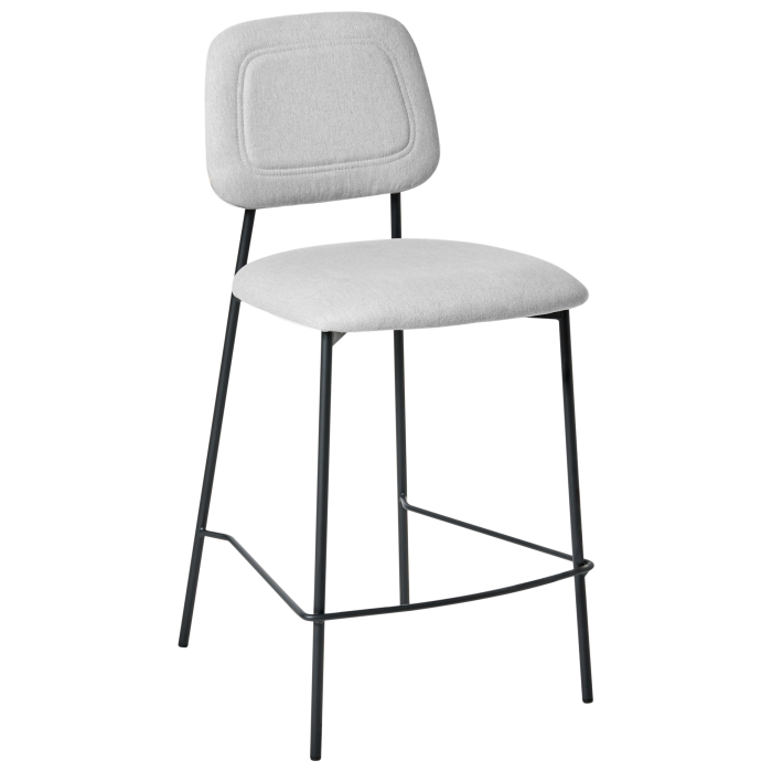 Set de 2 scaune de bar DUETTE In sintetic Gri deschis [4]