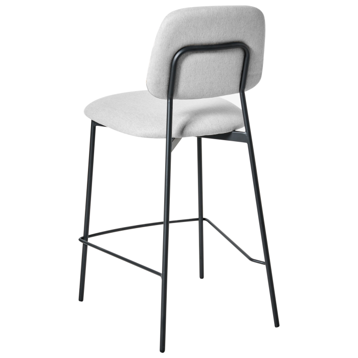 Set de 2 scaune de bar DUETTE In sintetic Gri deschis [6]