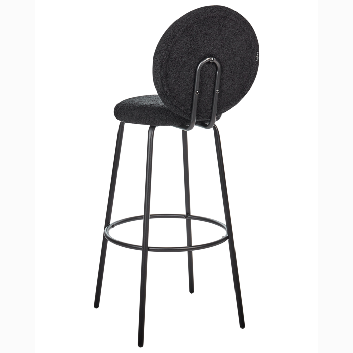 Set of 2 EMERY bar stools Boucle Black [7]