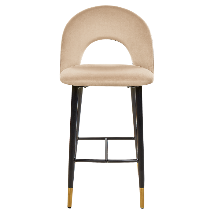 Set de 2 scaune de bar FALTON Catifea Bej [5]