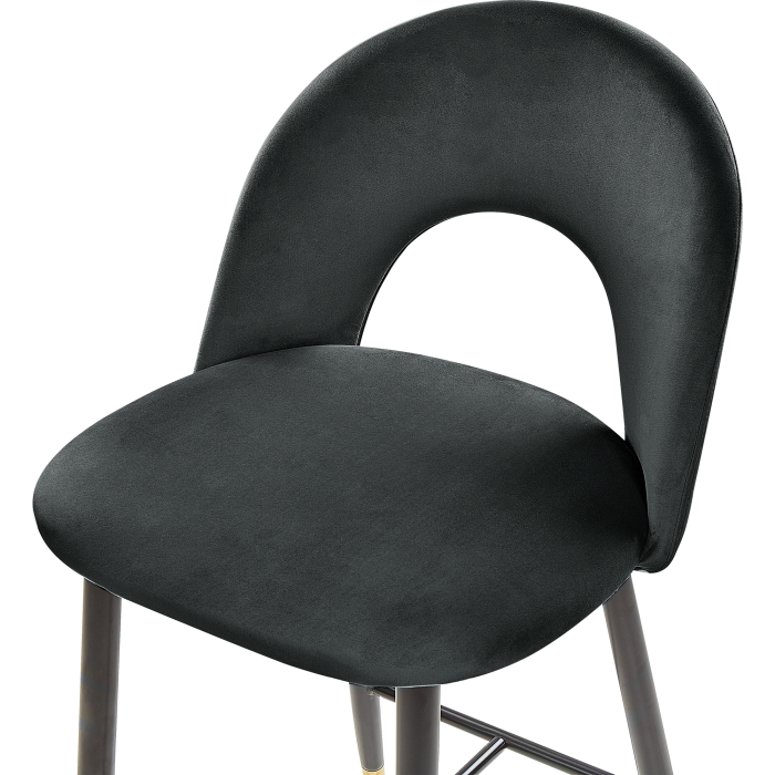 Set de 2 scaune de bar FALTON Catifea Negru [7]