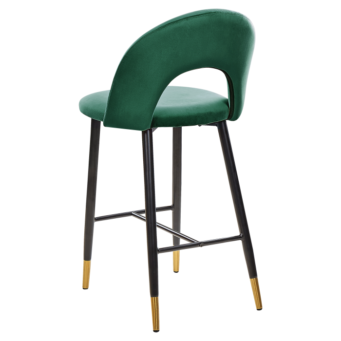 Set of 2 FALTON Bar Stools Velvet Emerald Green [6]