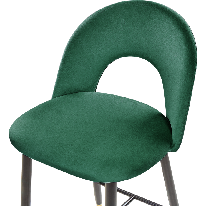 Set of 2 FALTON Bar Stools Velvet Emerald Green [7]