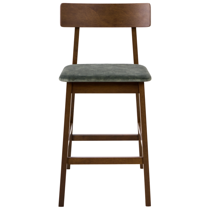Set of 2 ISANTI Bar Stools Wood Dark Brown/Green [5]