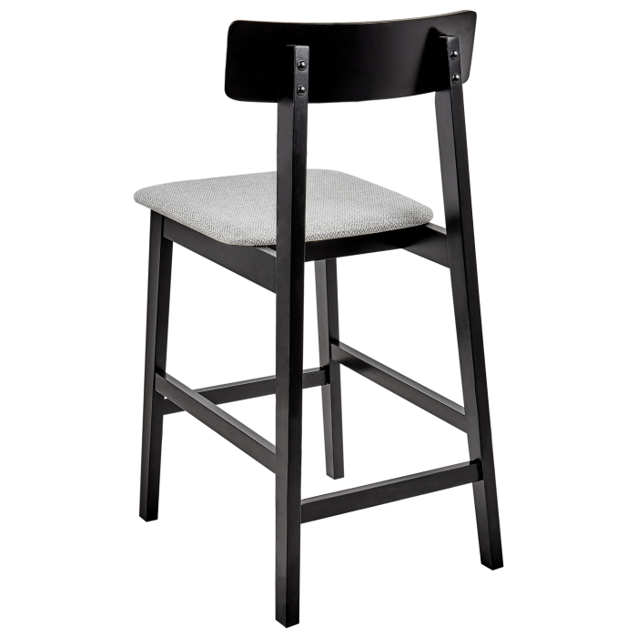 Set de 2 scaune de bar ISANTI Lemn Negru/Gri [6]