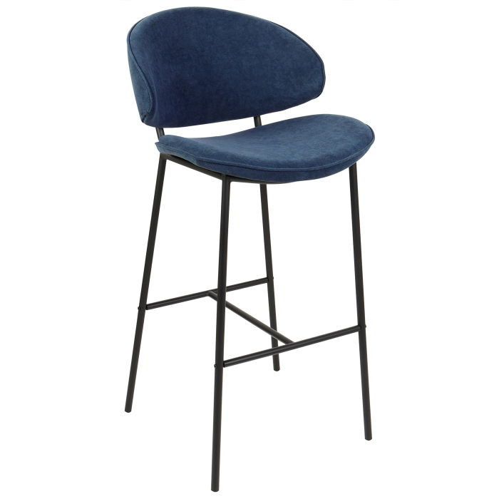 Set of 2 Bar Chairs KIANA Navy Blue [4]