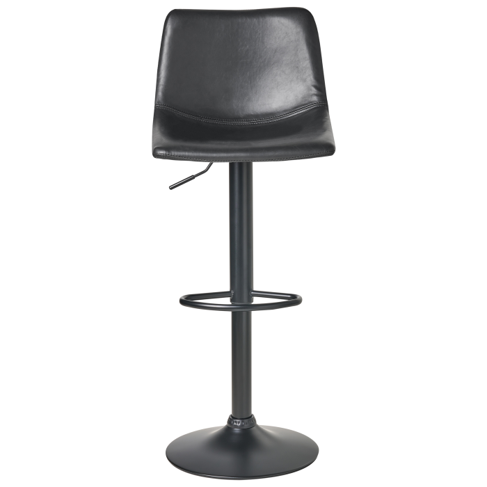 Set de 2 scaune de bar LEBRIJA Piele ecologică Pivotant Negru [6]