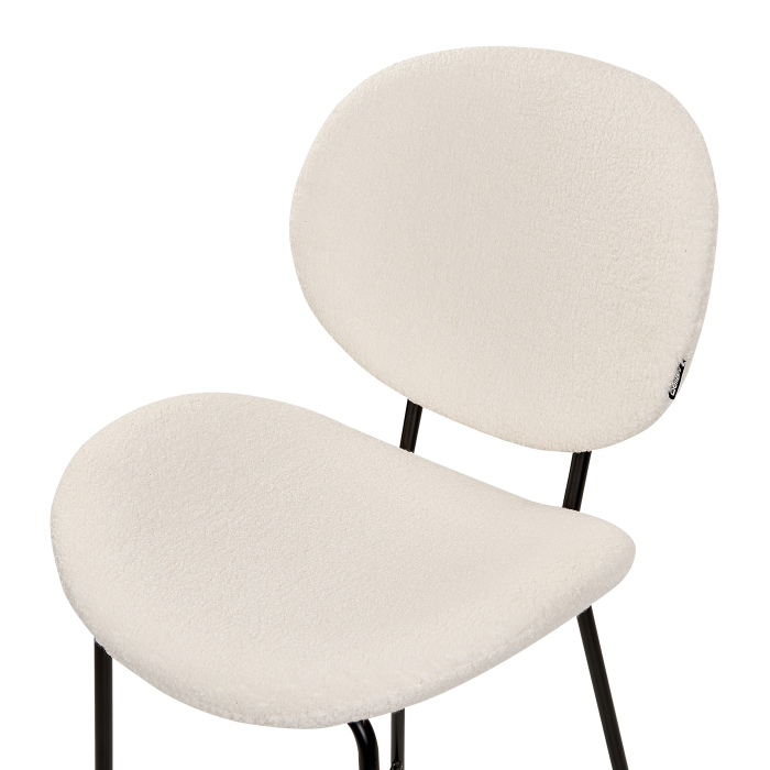 Set of 2 bar stools LUANA Boucle White [8]