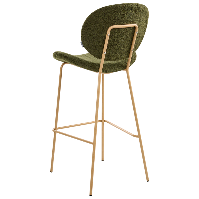 Set of 2 bar chairs LUANA Boucle Dark Green [7]