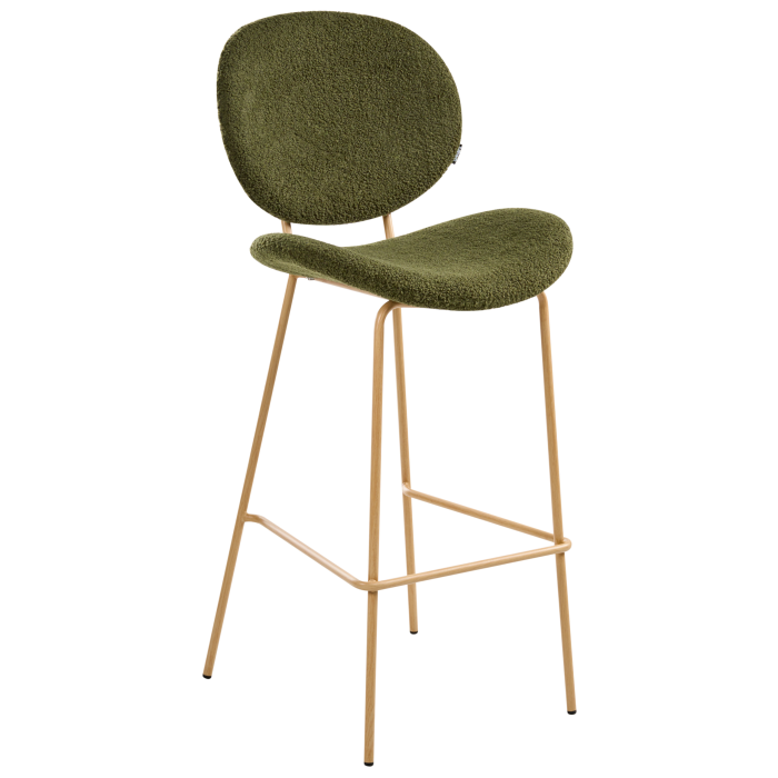 Set of 2 bar chairs LUANA Boucle Dark Green [5]