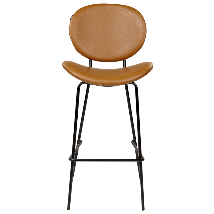 Set of 2 Bar Chairs LUANA Eco Leather Golden Brown [5]