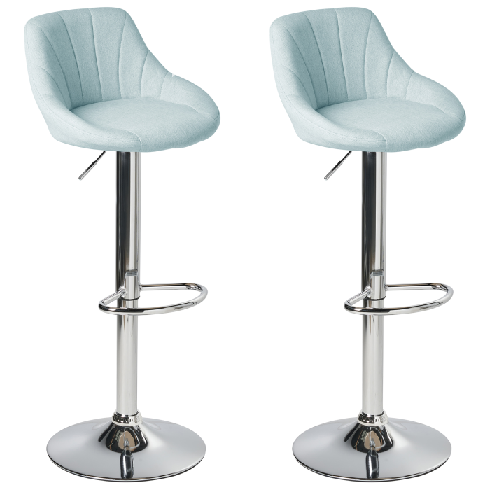 Set de 2 scaune de bar LUCCA  Pivotant Albastru deschis [2]