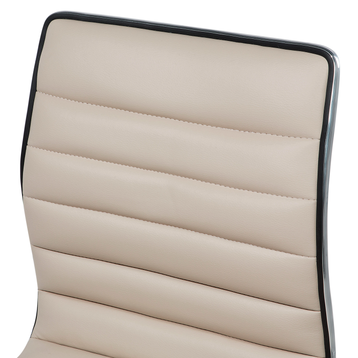 Set of 2 Bar Stools LUCERNE Faux Leather Swivel Light Beige [9]