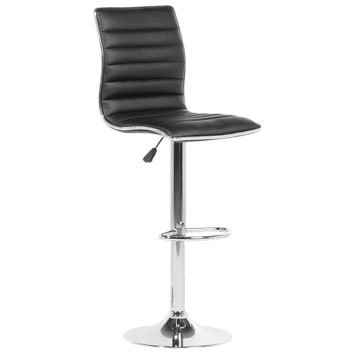 Set de 2 scaune de bar LUCERNE Piele ecologică Pivotant Negru [4]