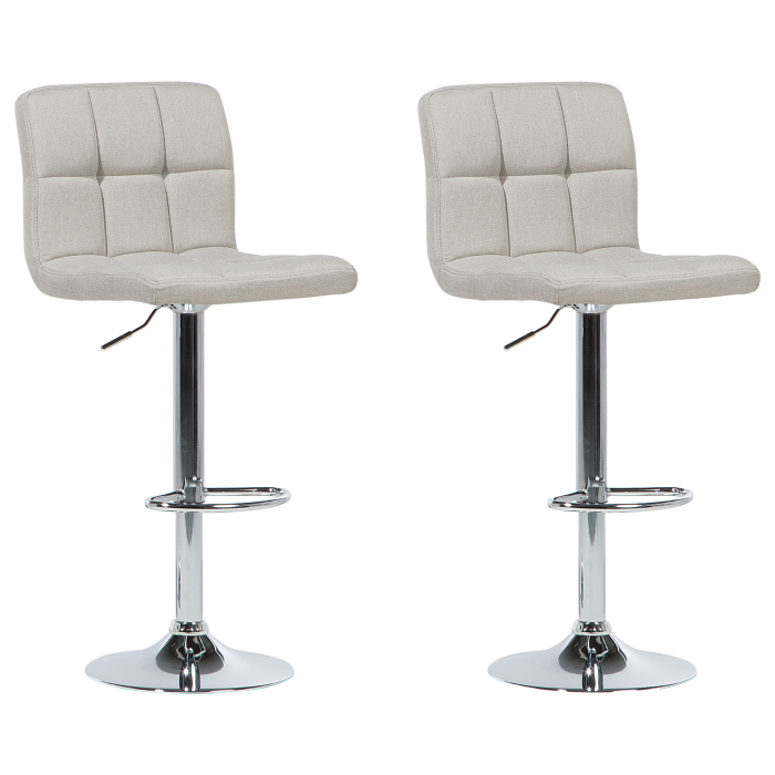 Set of 2 MARION Bar Stools Swivel Light Beige [2]